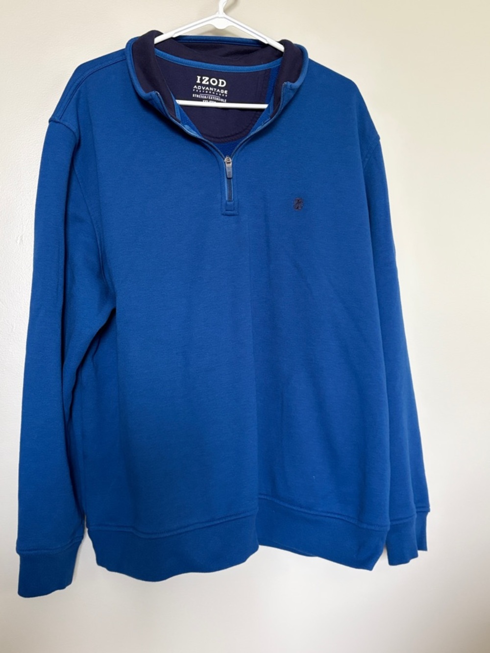 Izod Men's Royal Blue Half-Zip Pullover with Navy Trim